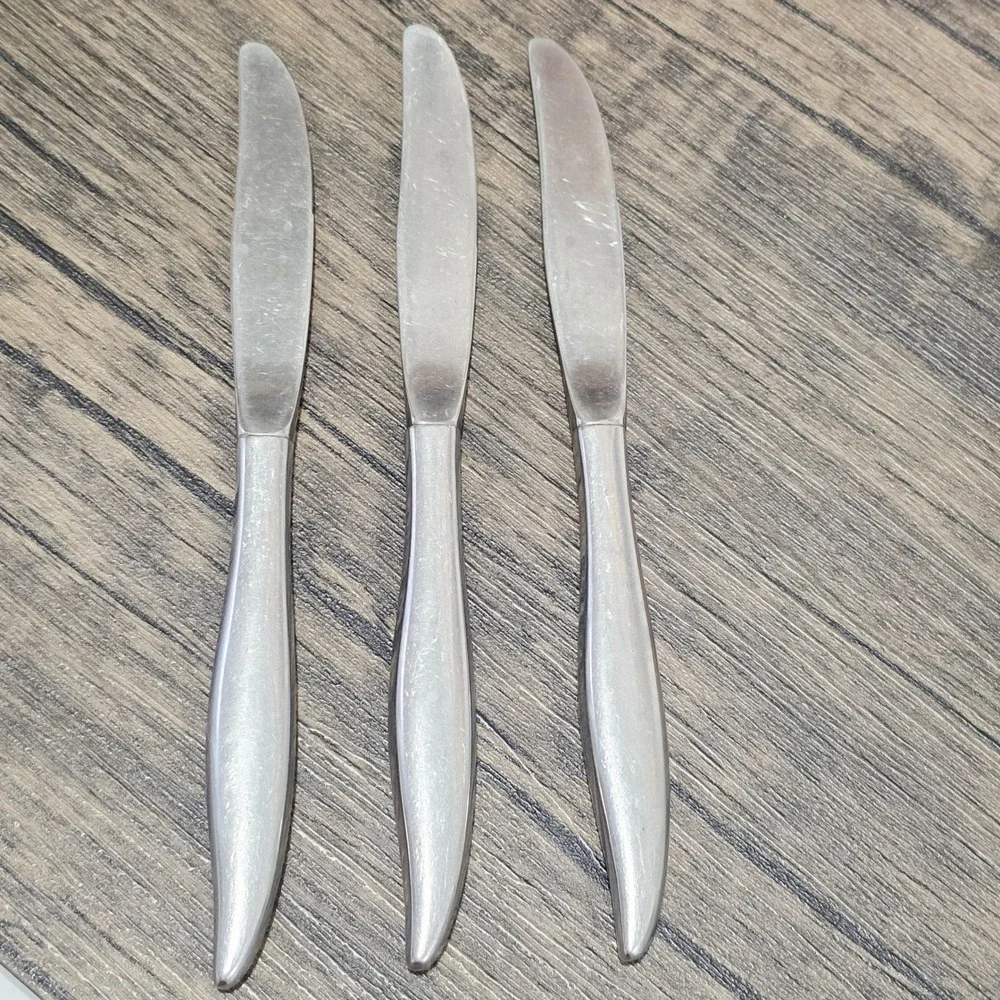 Set of 3 Stainless Steel Butter Knives‎ Silverware Flatware Kitchen Utensils VTG